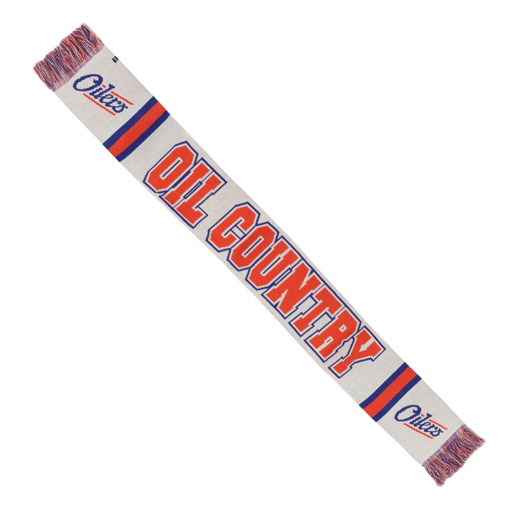 Edmonton Oilers NHL 47 Brand Men Beige Alternate Breakaway Knit Scarf product image 2, provided for visual reference and