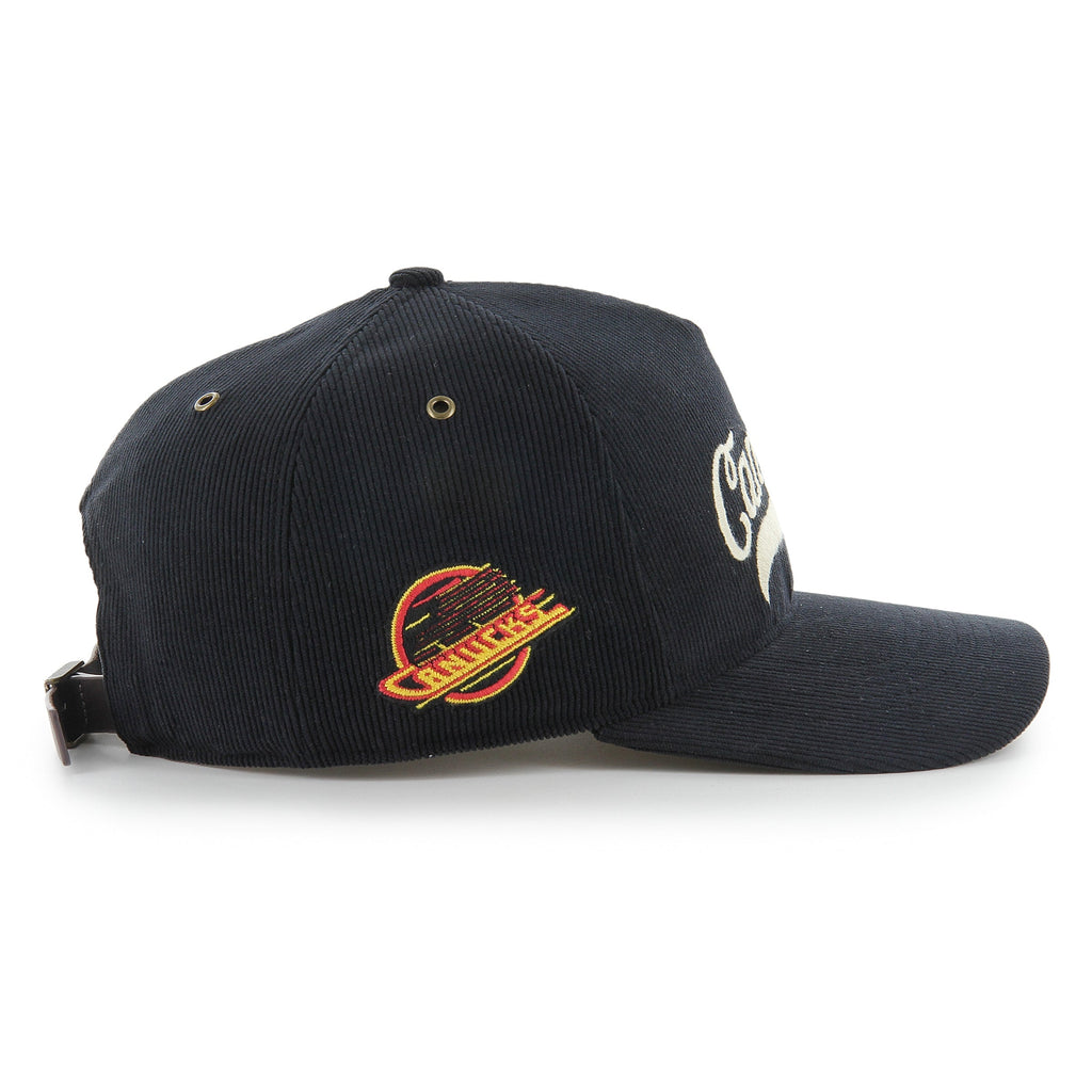 Vancouver Canucks NHL 47 Brand Men Black Golden Age Cord Hitch Adjustable Hat product image 4, provided for visual reference