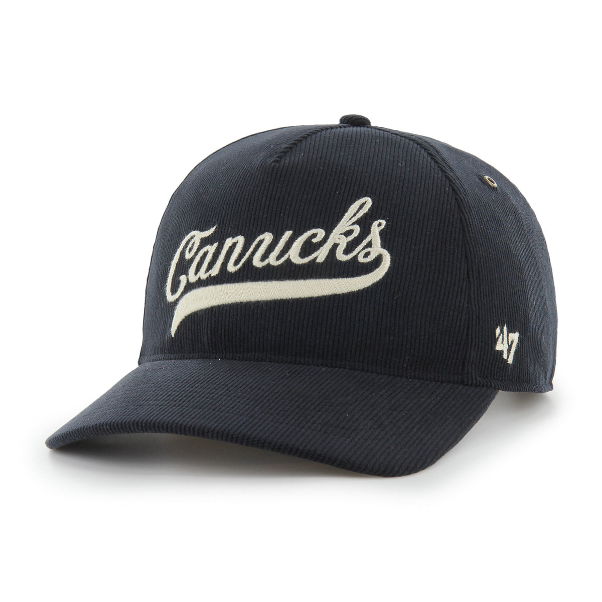 Vancouver Canucks NHL 47 Brand Men Black Golden Age Cord Hitch Adjustable Hat product image 3, provided for visual reference