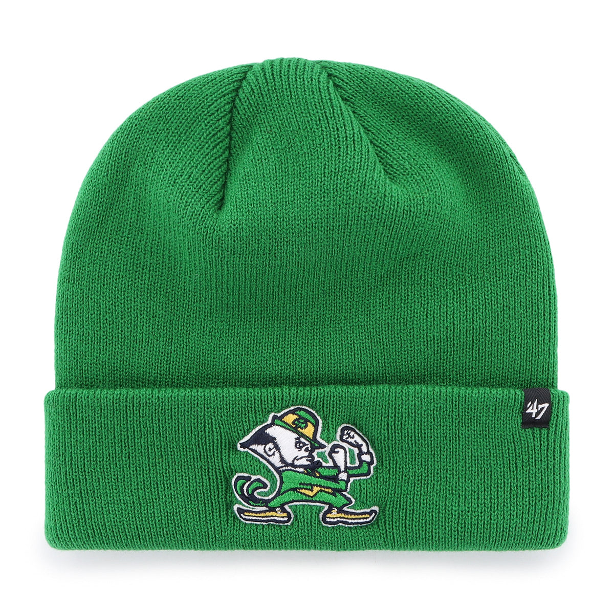 Notre Dame Fighting Irish NCAA 47 Brand Men Green Raised Cuff Knit Hat product image 1, provided for visual reference and