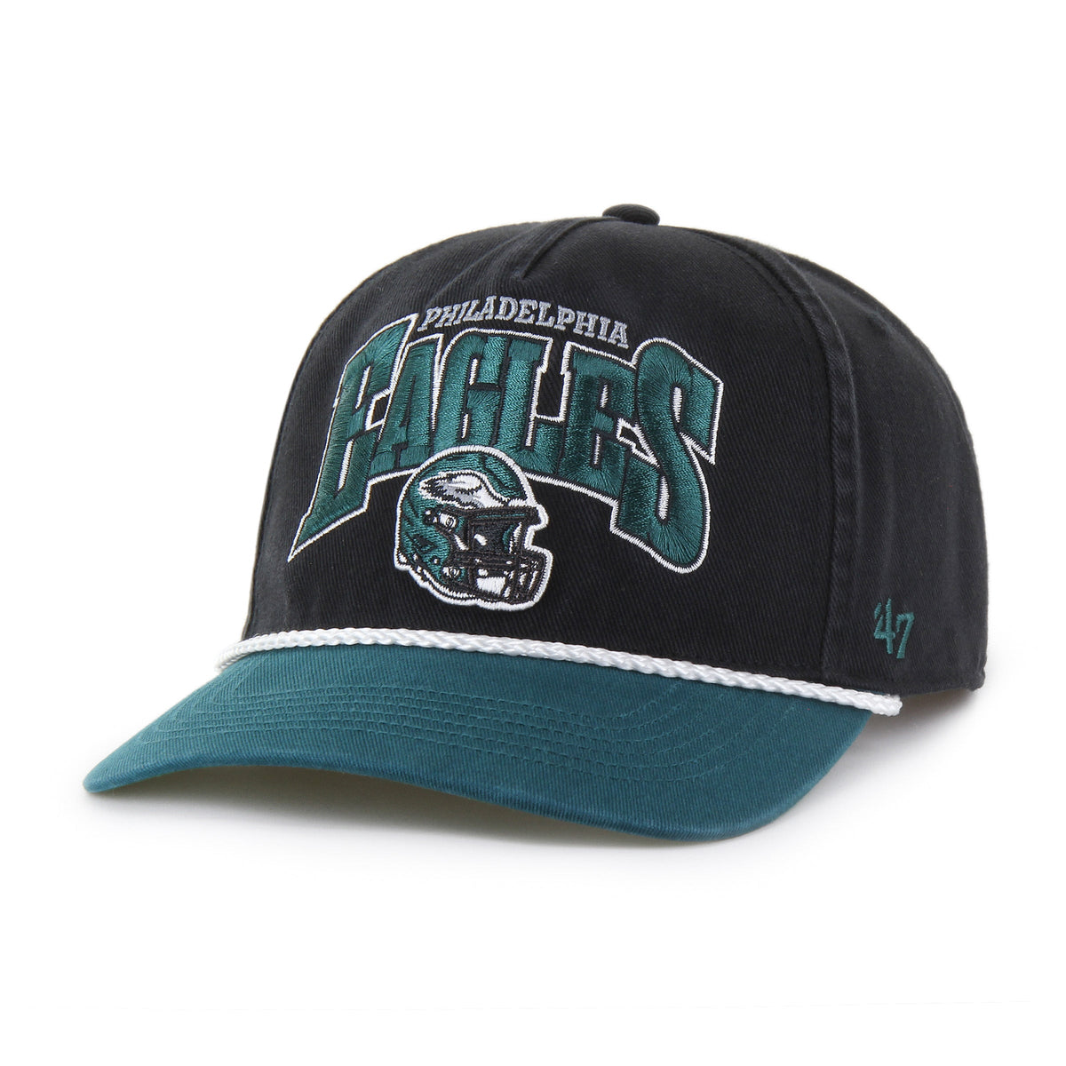 Philadelphia Eagles NFL 47 Brand Men Black Palermo Hitch Snapback Hat product image 1, provided for visual reference and