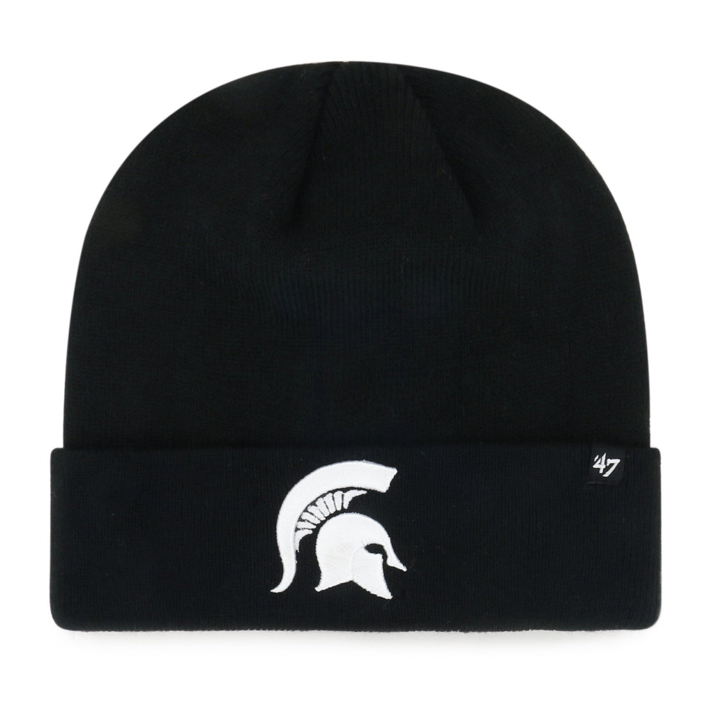 Michigan State Spartans NCAA 47 Brand Men Black Raised Cuff Knit Hat product image 1, provided for visual reference and