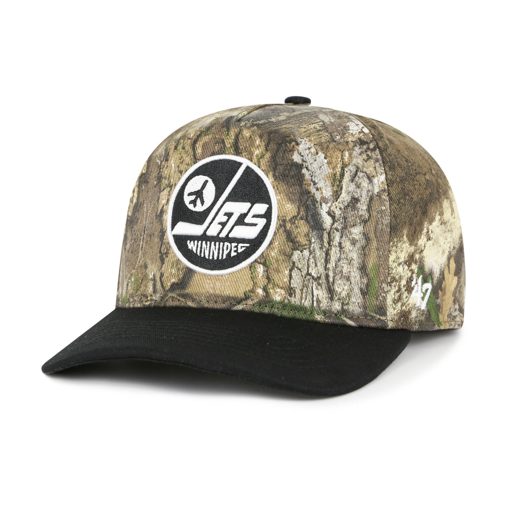 Winnipeg Jets NHL 47 Brand Men RealTree APX 2-Tone Hitch Snapback Hat product image 1, provided for visual reference and