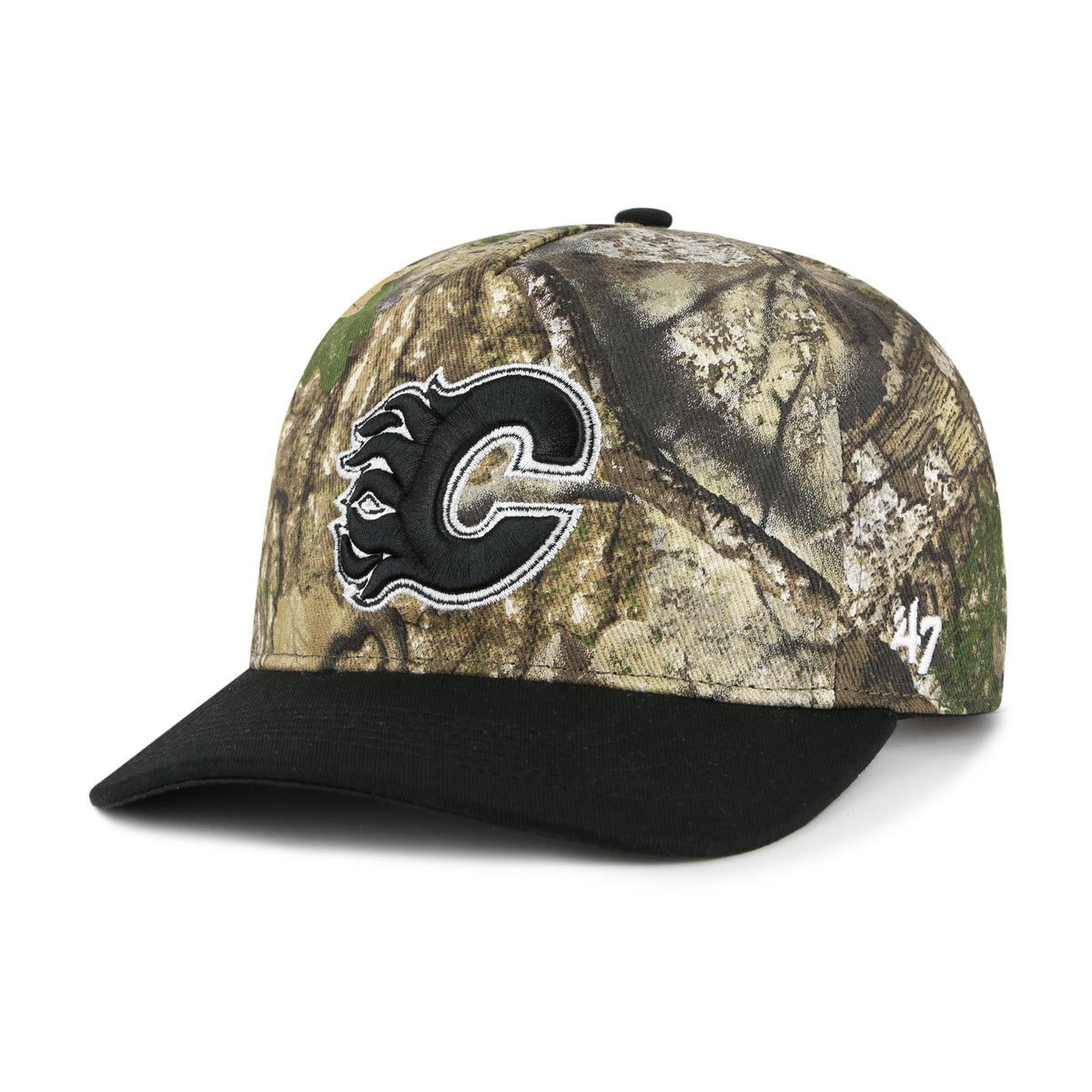 Calgary Flames NHL 47 Brand Men RealTree APX 2-Tone Hitch Snapback Hat product image 1, provided for visual reference and