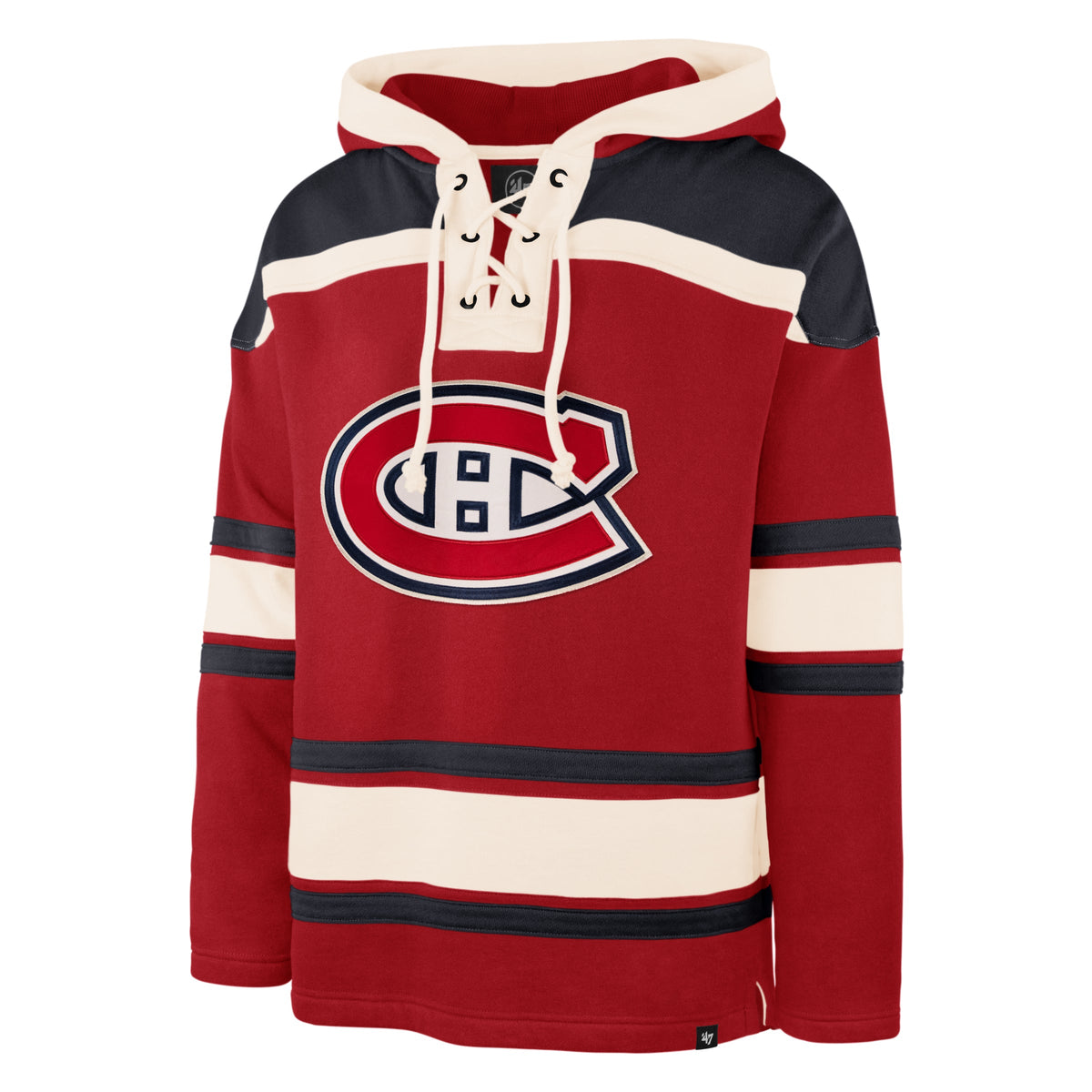 Cole Caufield Montreal Canadiens NHL 47 Brand Men Red Heavyweight Lacer Hoodie product image 2, provided for visual