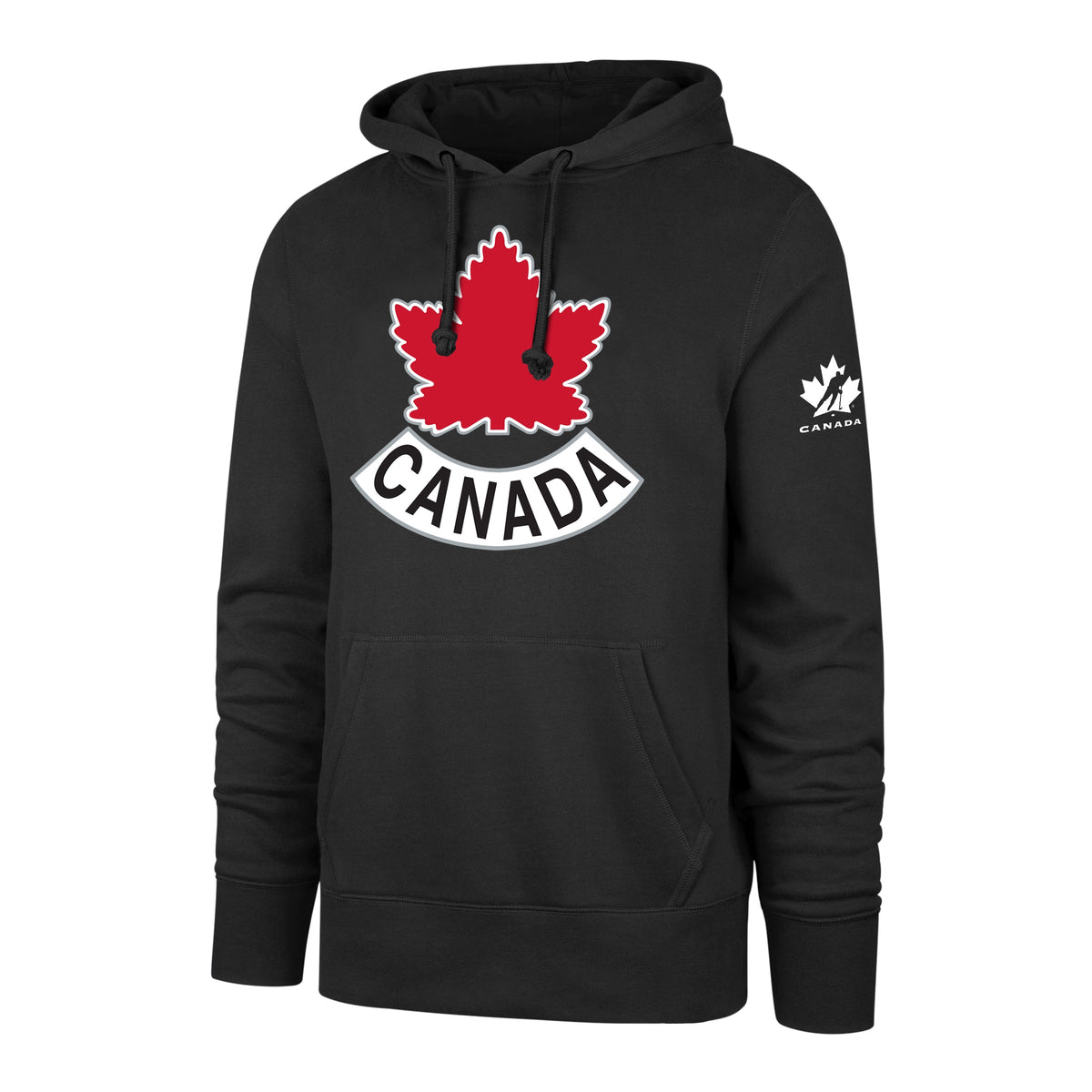 Hockey Canada IIHF 47 Brand Men Black 2002 Logo Imprint Hoodie product image 1, provided for visual reference and product