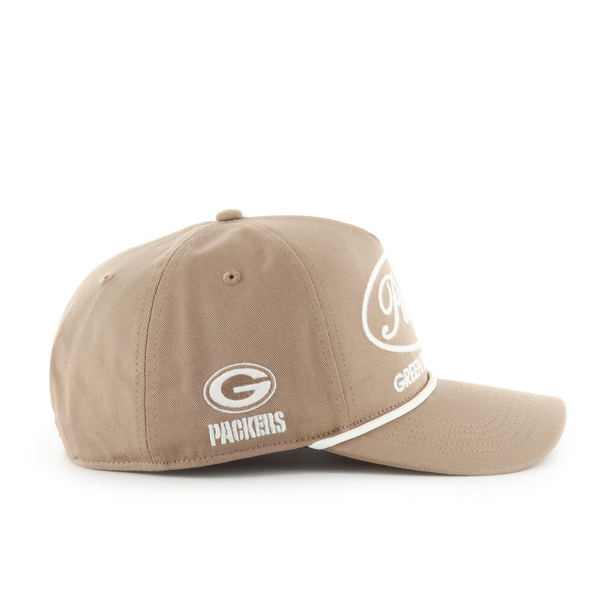 Green Bay Packers NFL 47 Brand Men Sandstone Foundational Rope Hitch Snapback Hat product image 3, provided for visual