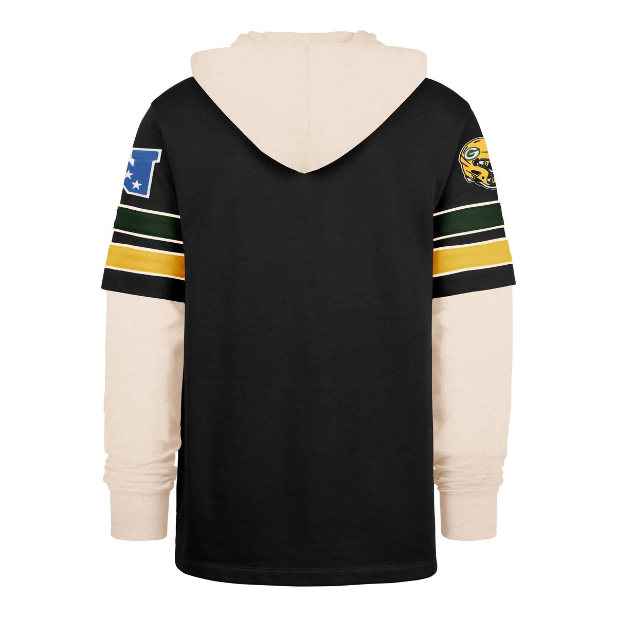 Green Bay Packers NFL 47 Brand Men Black Split Zone Cornerback Duo Lacer Hoodie product image 2, provided for visual