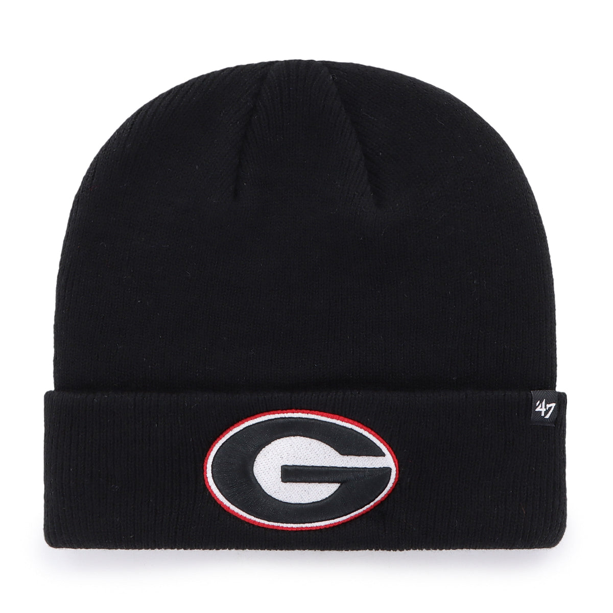 Georgia Bulldogs NCAA 47 Brand Men Black Raised Cuff Knit Hat product image 1, provided for visual reference and product