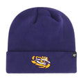 Louisiana State Tigers NCAA 47 Brand Men Purple Raised Cuff Knit Hat product image 1, provided for visual reference and