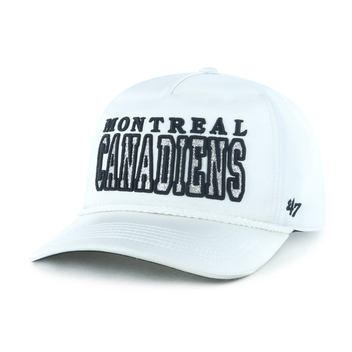 Montreal Canadiens NHL 47 Brand Women White Outspoken Hitch Snapback Hat product image 4, provided for visual reference and