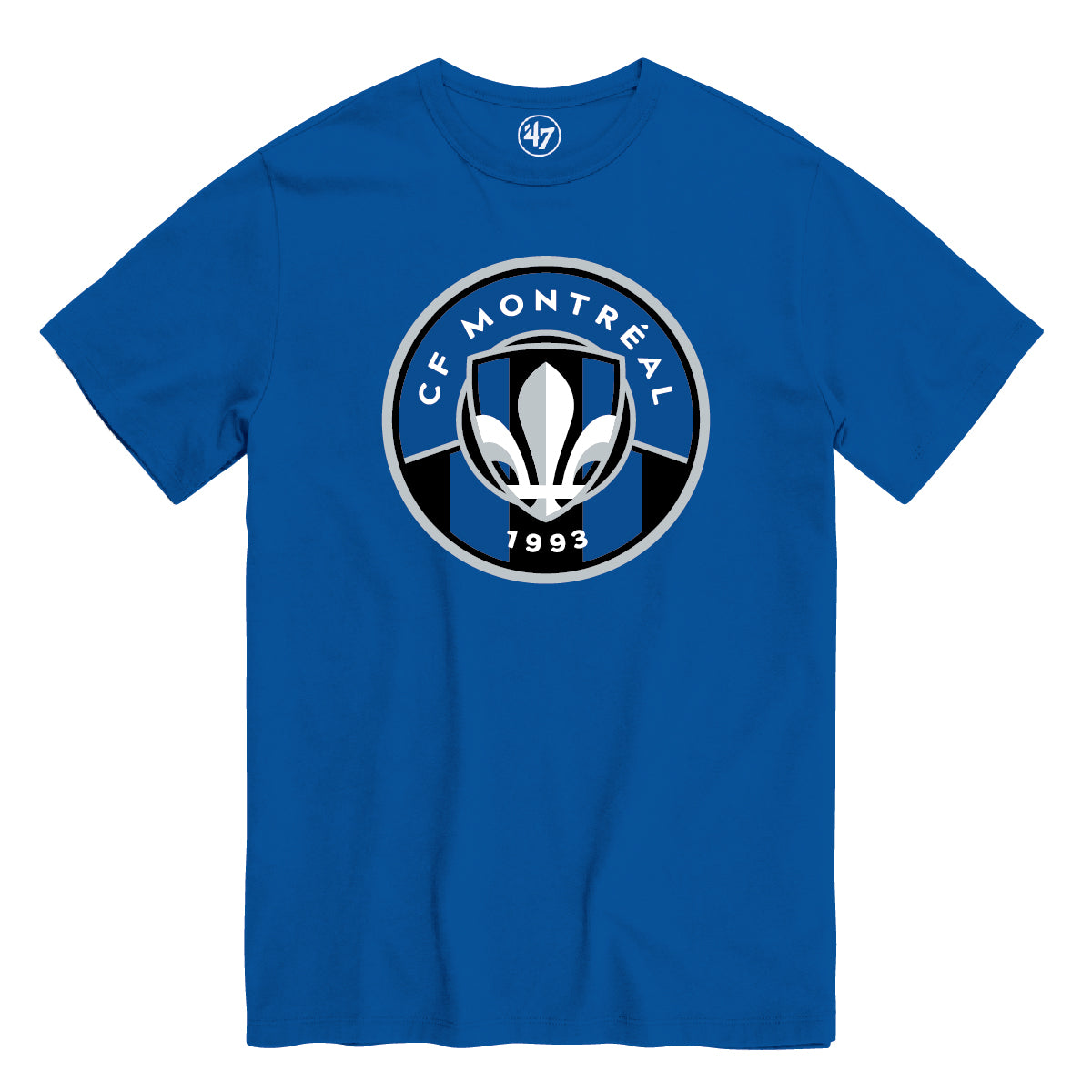 CF Montreal MLS 47 Brand Men Royal Imprint Fan T-Shirt product image 1, provided for visual reference and product detail