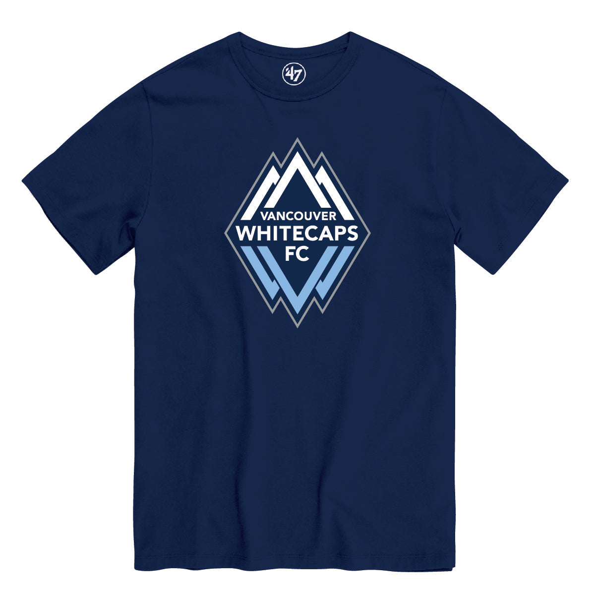 Vancouver Whitecaps FC MLS 47 Brand Men Navy Imprint Fan T-Shirt product image 1, provided for visual reference and product