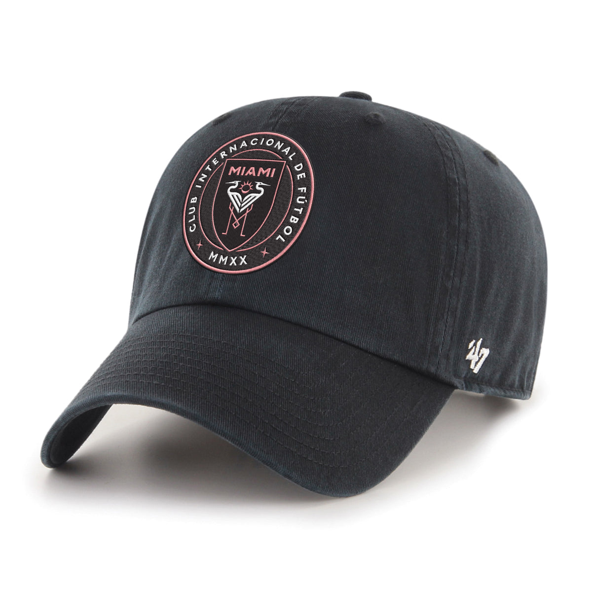 Inter Miami FC MLS 47 Brand Men Black Clean Up Adjustable Hat product image 1, provided for visual reference and product