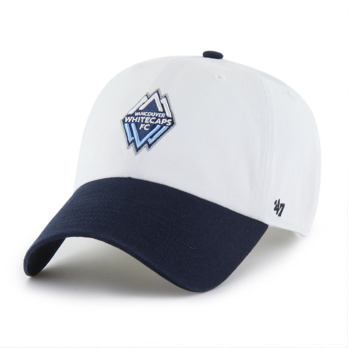 Vancouver Whitecaps FC MLS 47 Brand Men White Two Tone Clean Up Adjustable Hat product image 1, provided for visual