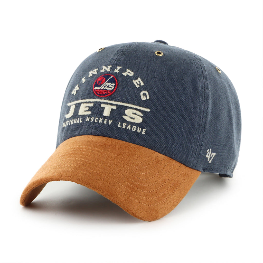 Winnipeg Jets NHL 47 Brand Men Navy Windham Suede Clean Up Adjustable Hat product image 1, provided for visual reference and