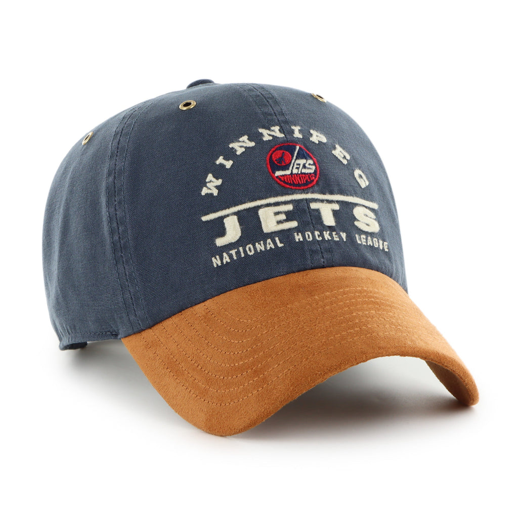 Winnipeg Jets NHL 47 Brand Men Navy Windham Suede Clean Up Adjustable Hat product image 3, provided for visual reference and