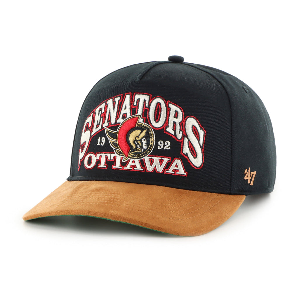 Ottawa Senators NHL 47 Brand Men Black Break Wood Suede Hitch Snapback Hat product image 3, provided for visual reference