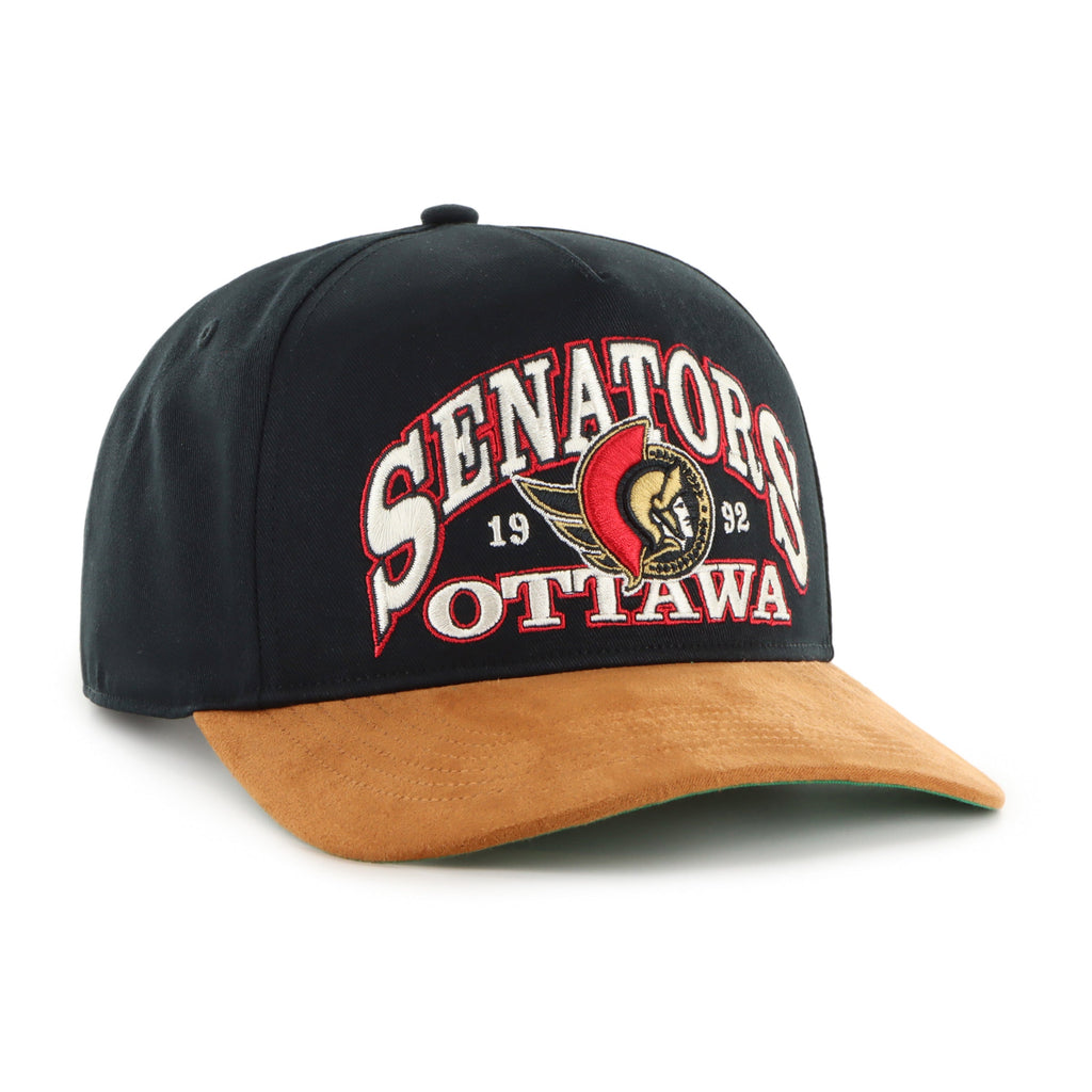 Ottawa Senators NHL 47 Brand Men Black Break Wood Suede Hitch Snapback Hat product image 1, provided for visual reference