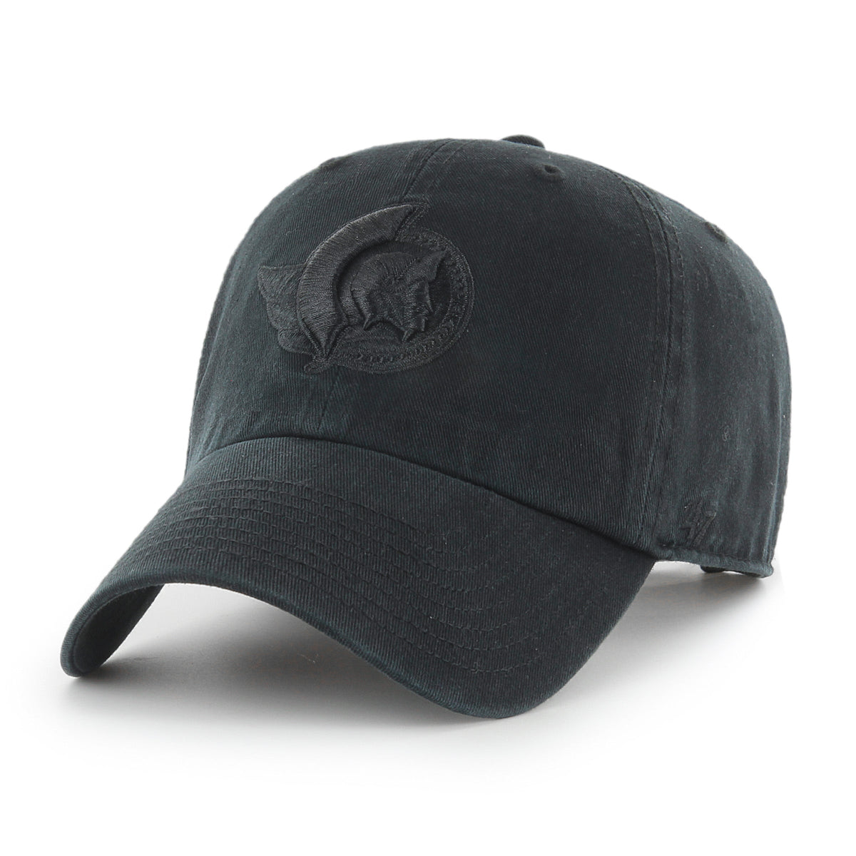 Ottawa Senators NHL 47 Brand Men Black on Black Clean Up Adjustable Hat product image 1, provided for visual reference and