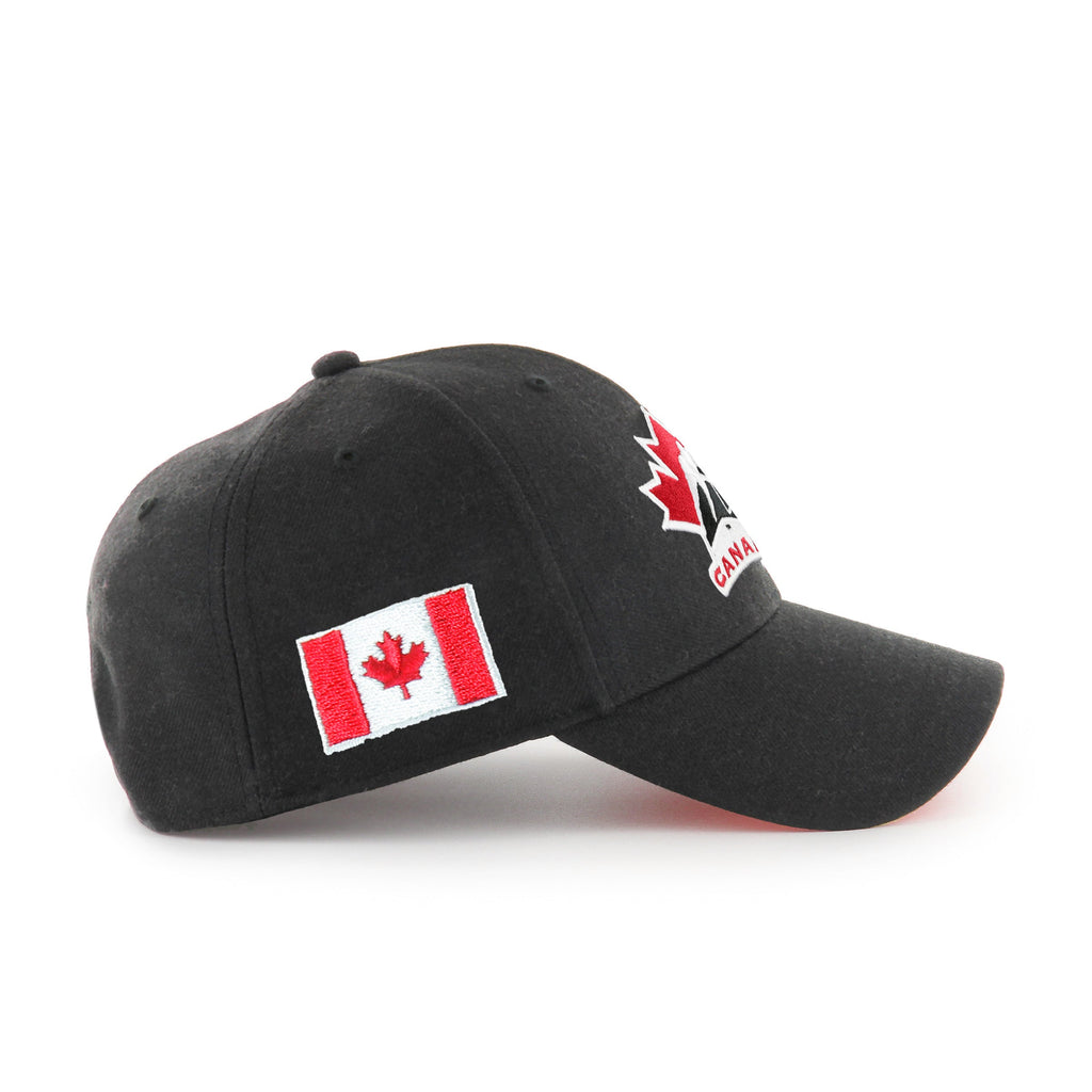 Hockey Canada IIHF 47 Brand Men Black Sure Shot MVP Snapback Hat product image 2, provided for visual reference and product