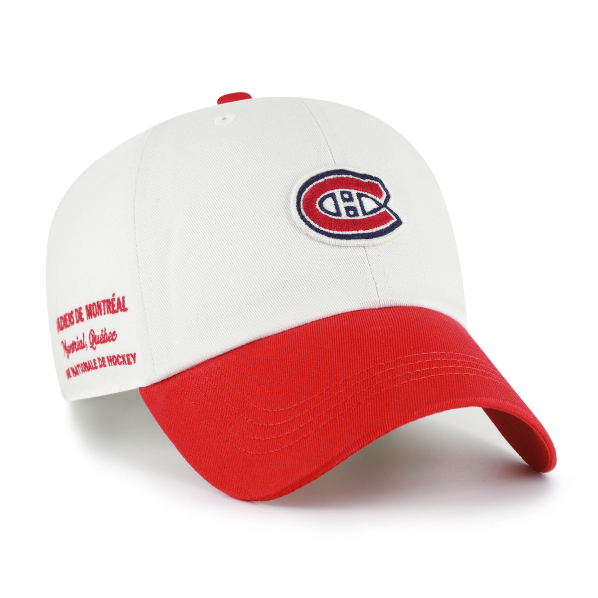 Montreal Canadiens NHL 47 Brand Men White Red Contemporary Two Tone Clean Up Adjustable Hat product image 1, provided for