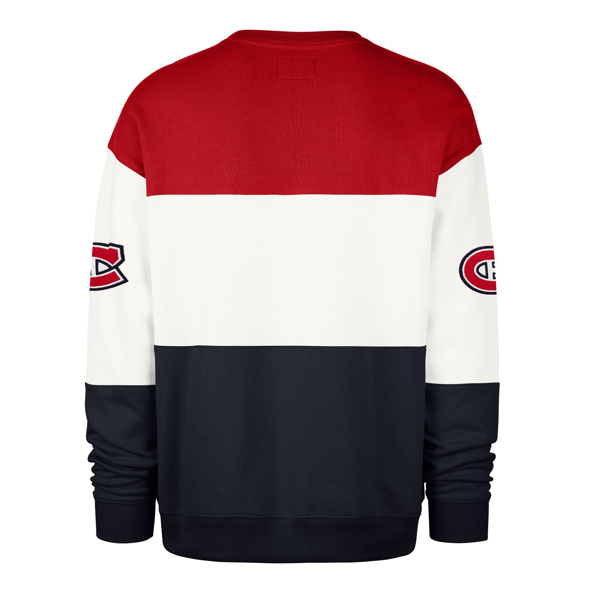Montreal Canadiens NHL 47 Brand Men Red/Navy Breeze Maximalist Crew Sweater product image 2, provided for visual reference