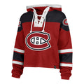 Montreal Canadiens NHL 47 Brand Women Red Cropped Superior Lace Up Hoodie product image 1, provided for visual reference and