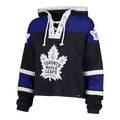 Toronto Maple Leafs NHL 47 Brand Women Navy Cropped Superior Lace Up Hoodie product image 1, provided for visual reference