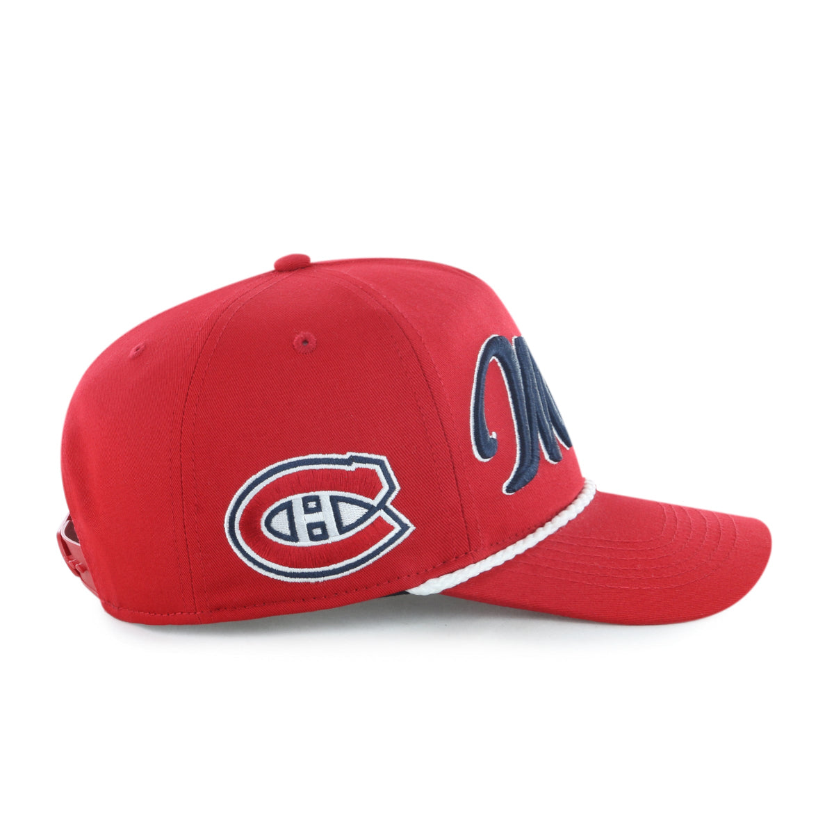 Montreal Canadiens NHL 47 Brand Men Red Overhead Rope Hitch Adjustable Hat product image 4, provided for visual reference