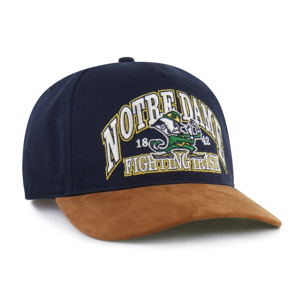 Notre Dame Fighting Irish NCAA 47 Brand Men Navy Break Wood Suede Hitch Snapback Hat product image 3, provided for visual