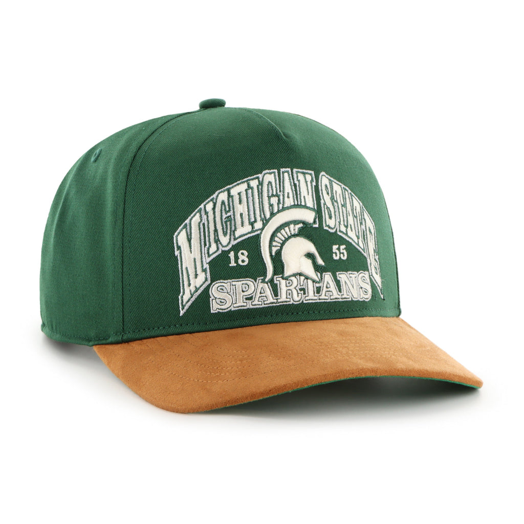 Michigan State Spartans NCAA 47 Brand Men Green Break Wood Suede Hitch Snapback Hat product image 3, provided for visual