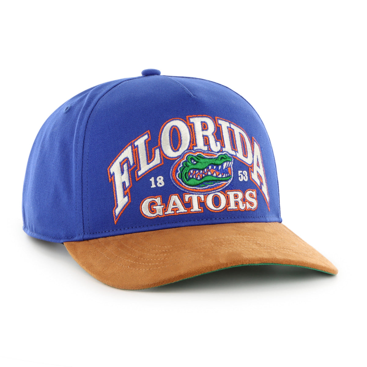 Florida Gators NCAA 47 Brand Men Royal Break Wood Suede Hitch Snapback Hat product image 3, provided for visual reference