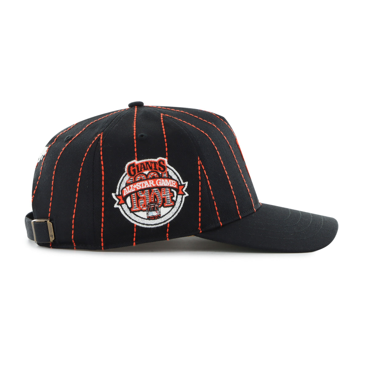 San Francisco Giants MLB 47 Brand Men Black Rawlings Pinstripe Hitch Adjustable Hat product image 3, provided for visual