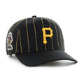 Pittsburgh Pirates MLB 47 Brand Men Black Rawlings Pinstripe Hitch Adjustable Hat product image 1, provided for visual