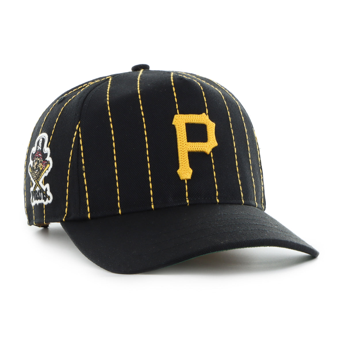 Pittsburgh Pirates MLB 47 Brand Men Black Rawlings Pinstripe Hitch Adjustable Hat product image 1, provided for visual