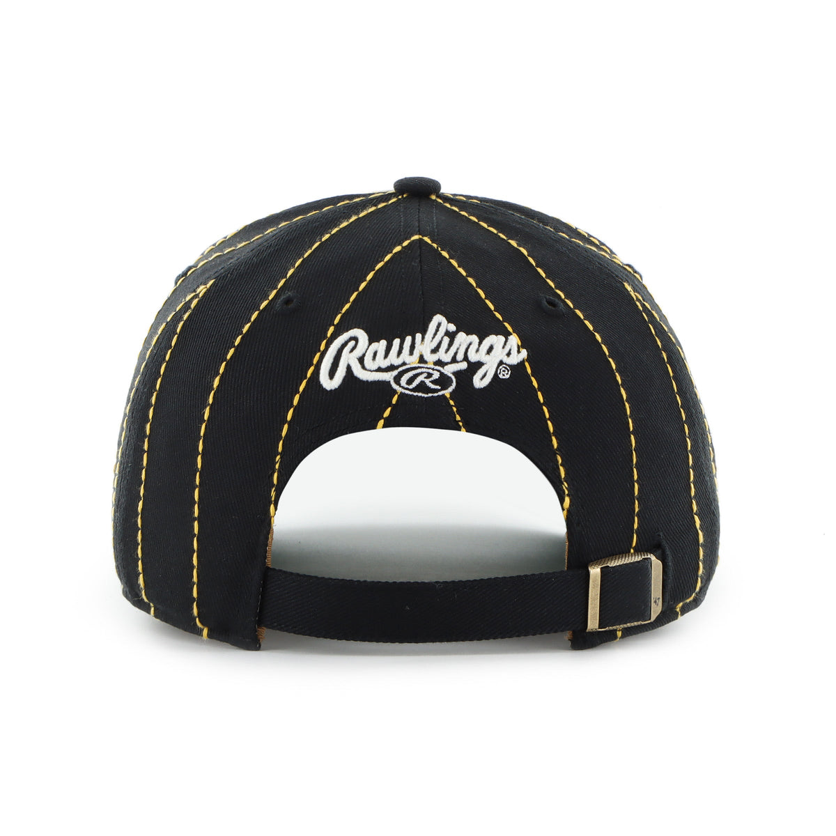 Pittsburgh Pirates MLB 47 Brand Men Black Rawlings Pinstripe Hitch Adjustable Hat product image 2, provided for visual