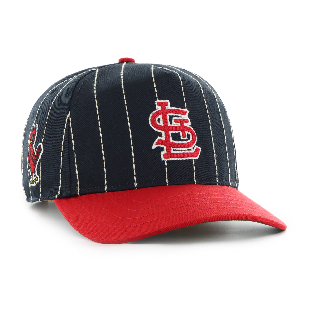 St. Louis Cardinals MLB 47 Brand Men Black Rawlings Pinstripe Hitch Adjustable Hat product image 1, provided for visual