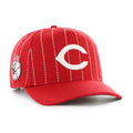 Cincinnati Reds MLB 47 Brand Men Red Rawlings Pinstripe Hitch Adjustable Hat product image 1, provided for visual reference