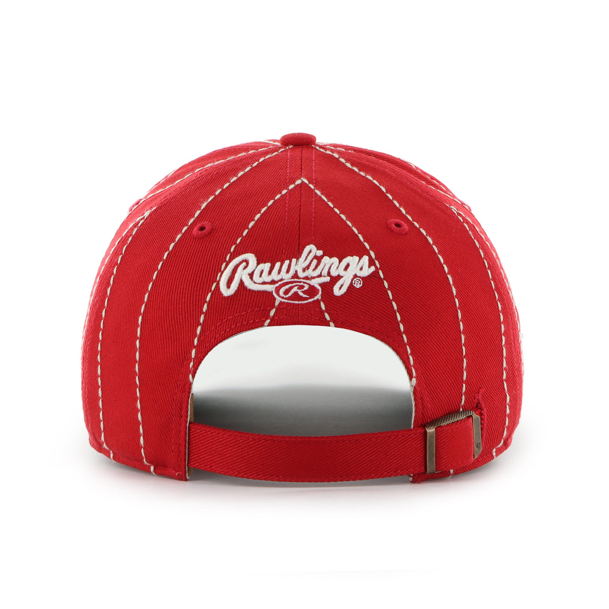 Cincinnati Reds MLB 47 Brand Men Red Rawlings Pinstripe Hitch Adjustable Hat product image 2, provided for visual reference