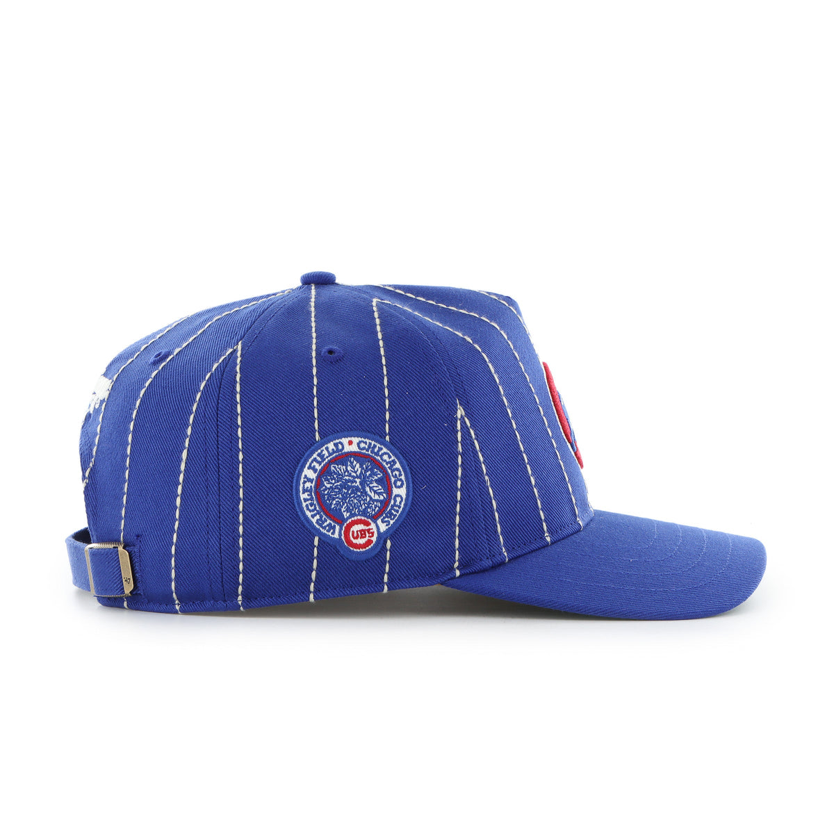 Chicago Cubs MLB 47 Brand Men Royal Rawlings Pinstripe Hitch Adjustable Hat product image 3, provided for visual reference