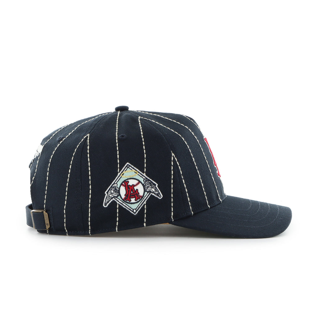 Los Angeles Angels MLB 47 Brand Men Black Rawlings Pinstripe Hitch Adjustable Hat product image 3, provided for visual