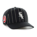 Chicago White Sox MLB 47 Brand Men Black Rawlings Pinstripe Hitch Adjustable Hat product image 1, provided for visual