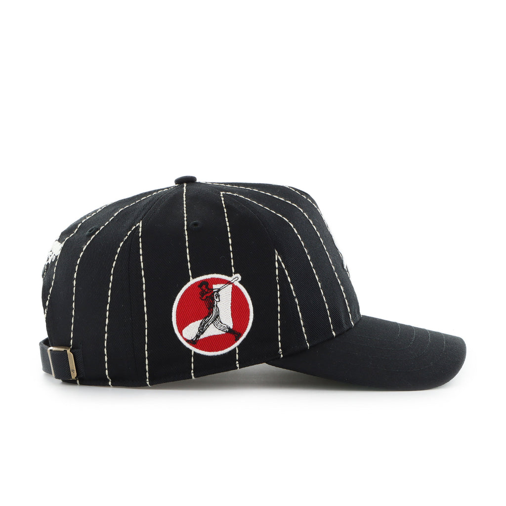 Chicago White Sox MLB 47 Brand Men Black Rawlings Pinstripe Hitch Adjustable Hat product image 2, provided for visual