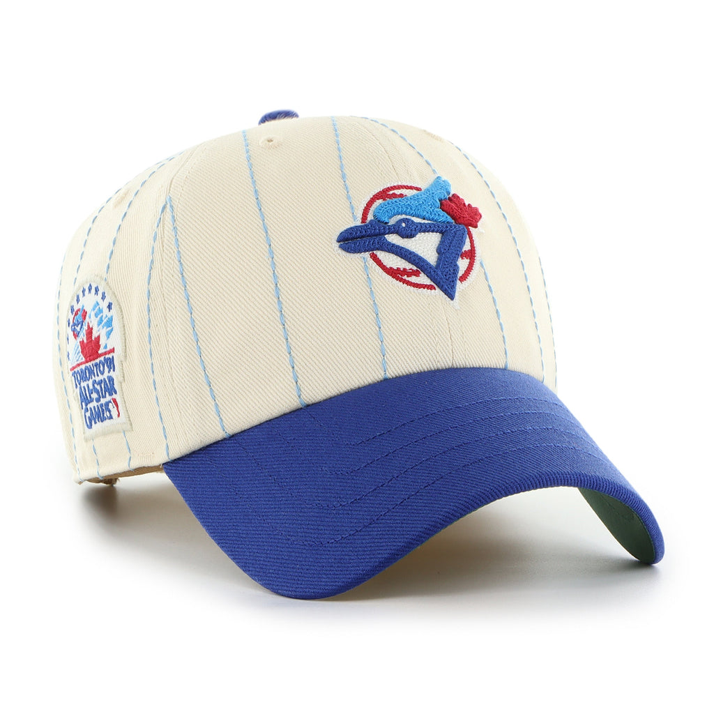Toronto Blue Jays MLB 47 Brand Men Beige Rawlings Pinstripe Clean Up Adjustable Hat product image 1, provided for visual