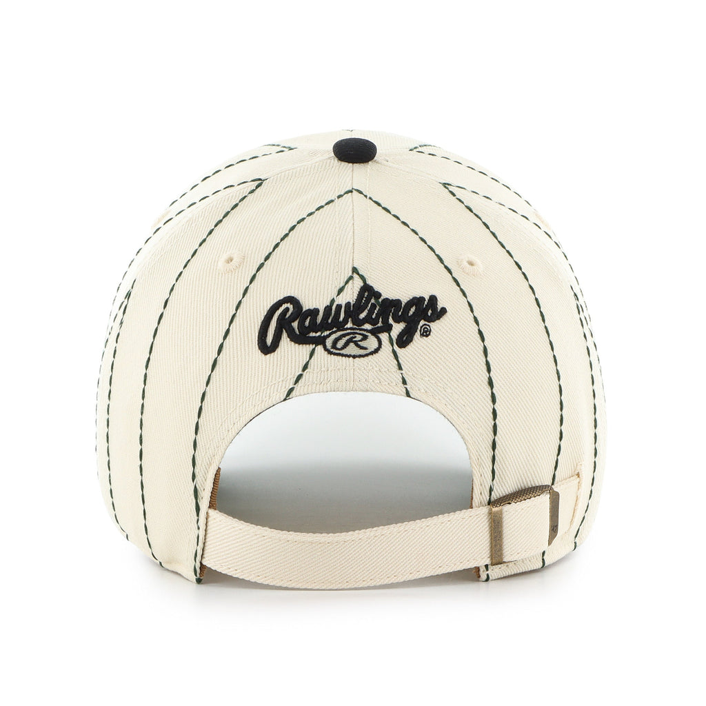 Oakland Athletics MLB 47 Brand Men Beige Rawlings Pinstripe Clean Up Adjustable Hat product image 3, provided for visual