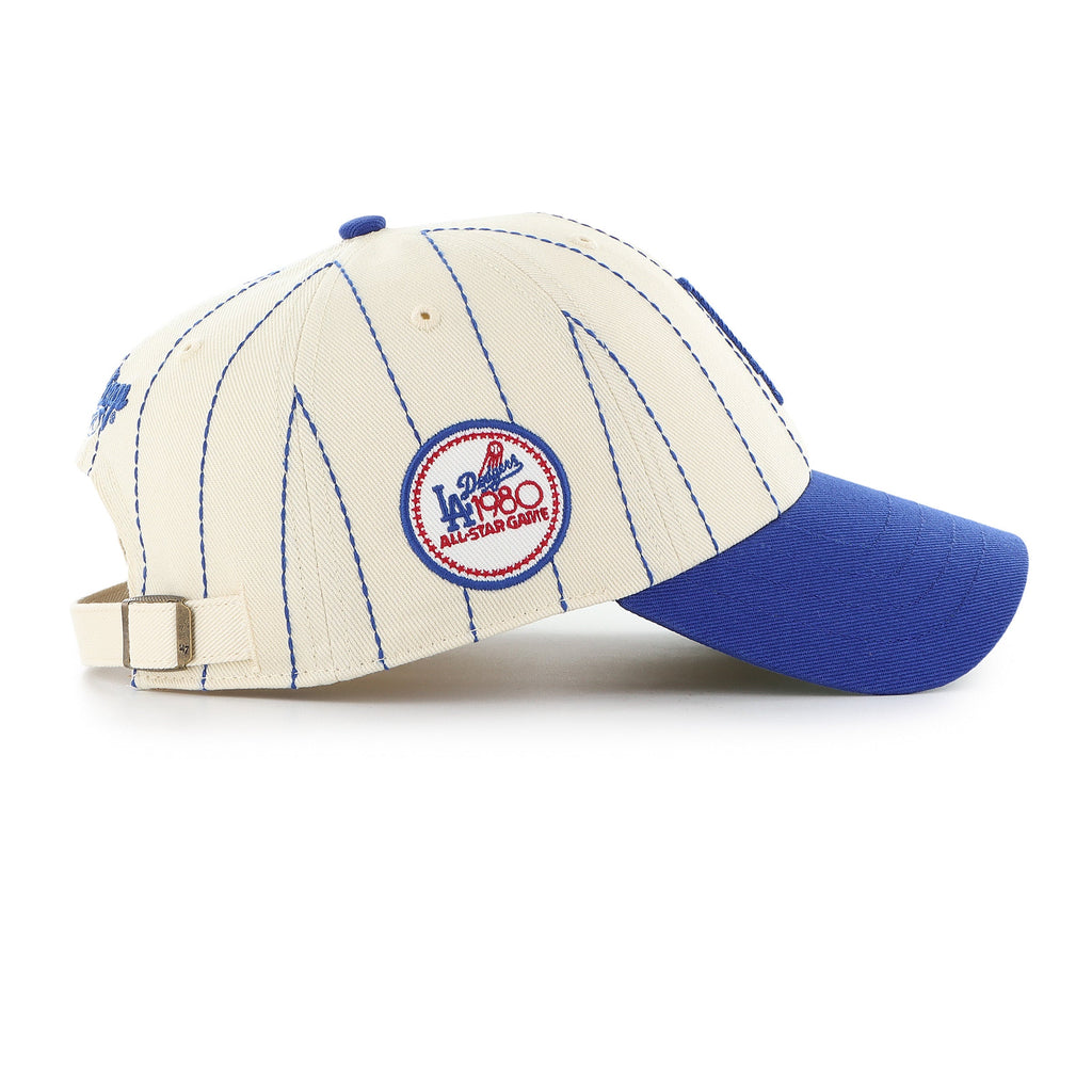 Los Angeles Dodgers MLB 47 Brand Men Beige Rawlings Pinstripe Clean Up Adjustable Hat product image 2, provided for visual