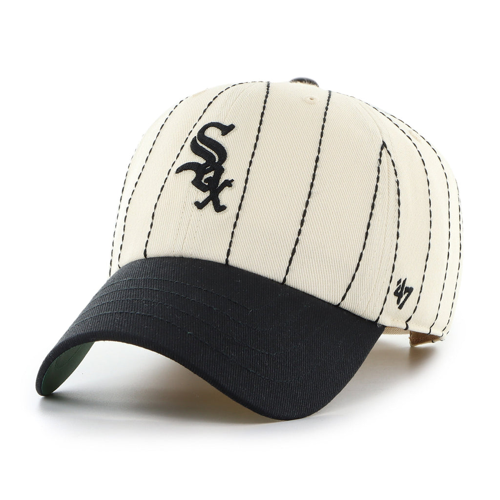 Chicago White Sox MLB 47 Brand Men Beige Rawlings Pinstripe Clean Up Adjustable Hat product image 3, provided for visual