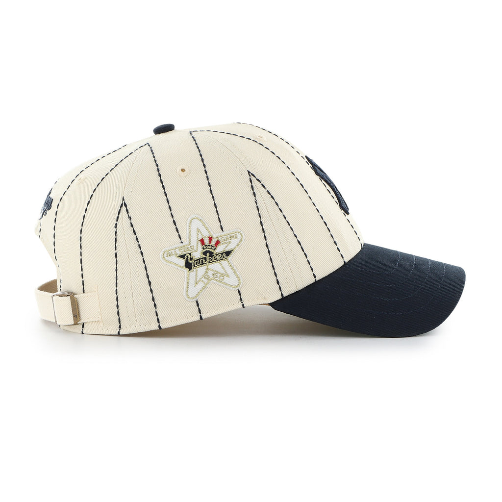 New York Yankees MLB 47 Brand Men Beige Rawlings Pinstripe Clean Up Adjustable Hat product image 3, provided for visual