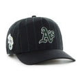 Oakland Athletics MLB 47 Brand Men Black Rawlings Pinstripe Hitch Adjustable Hat product image 1, provided for visual